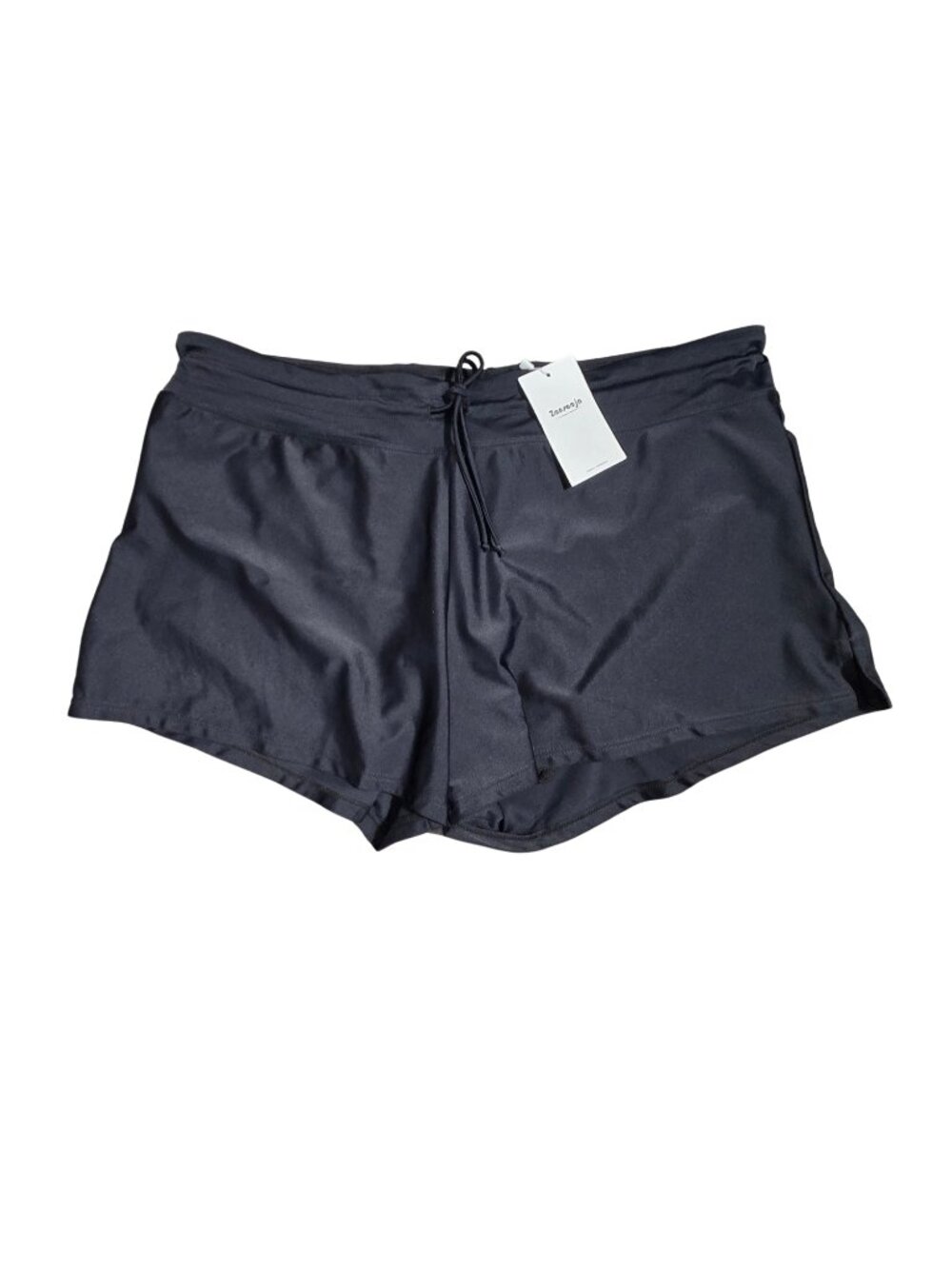 NWT | Zonsaojo Black High-Waisted Drawstring Swim Shorts XXL